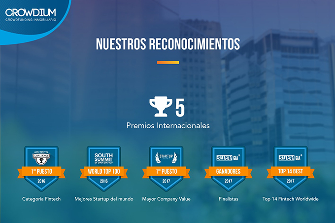 ¿Sabías que Crowdium ya obtuvo más de 5 premios internacionales?