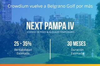 A pedido de nuestros inversores y por tiempo limitado, Crowdium vuelve a Belgrano Golf por más