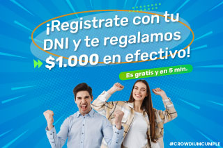 Cumplimos años y lo celebramos con vos: activá tu cuenta gratis y recibí $1.000 en efectivo